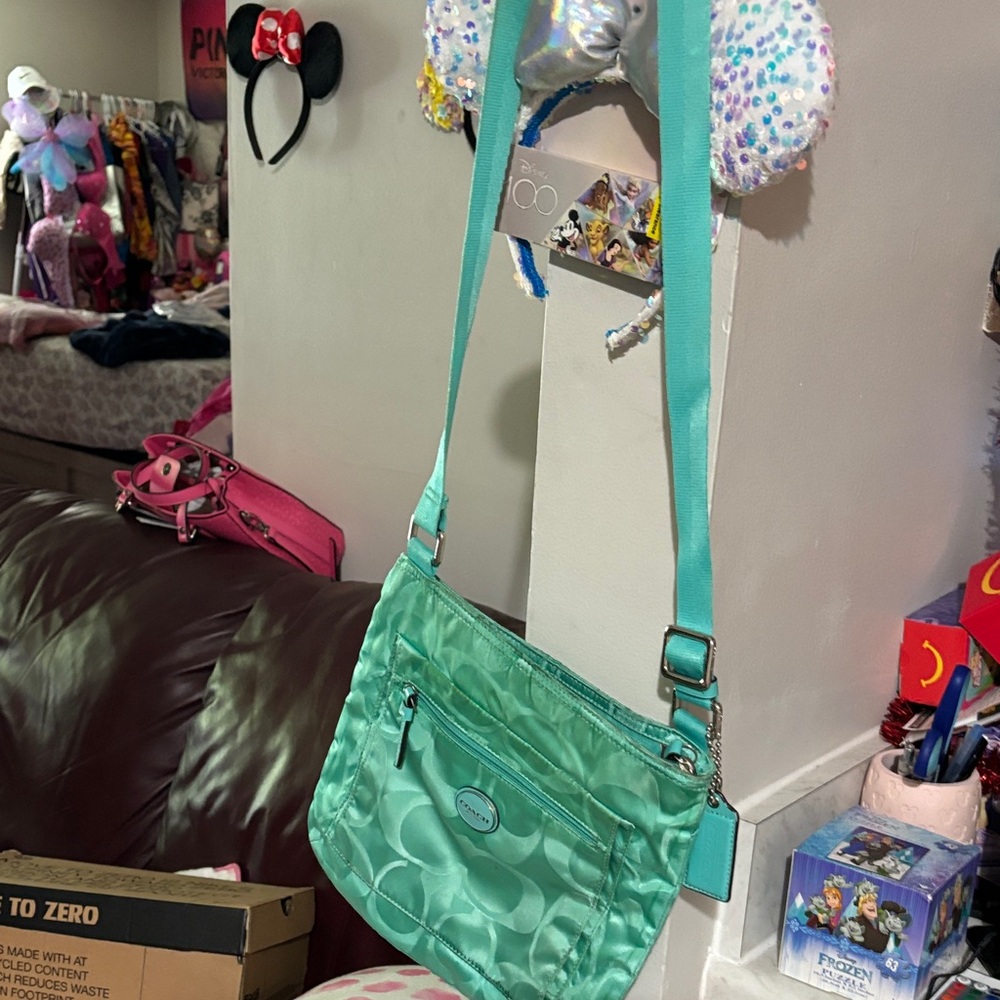 Coach Women's Aqua Crossbody Bag - Picture 2 of 2